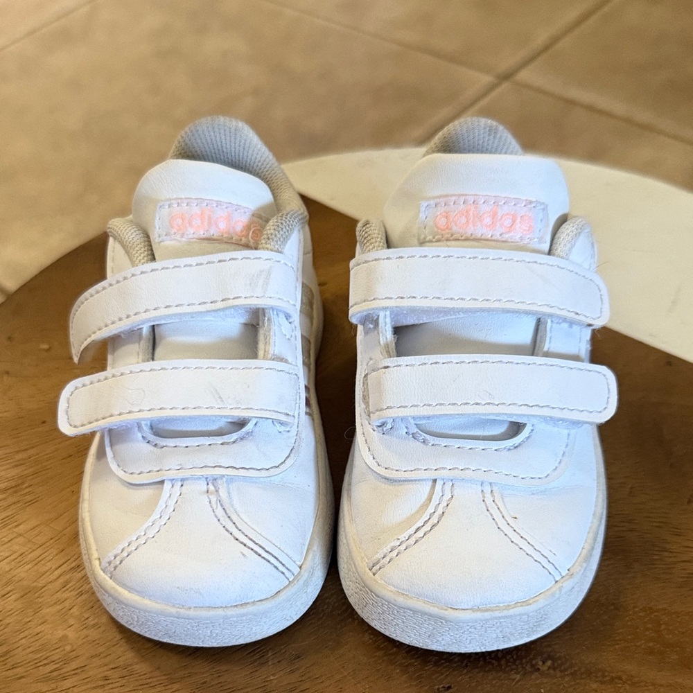 adidas Kids White Velcro Baby Sneakers